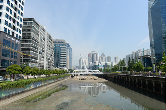 깔끔하게 정비된 동천 모습